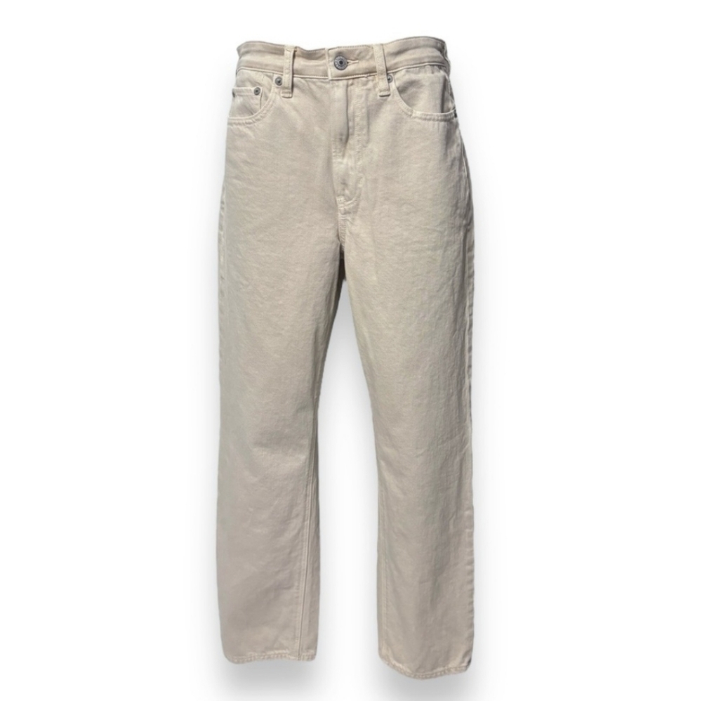 AMERICAN EAGLE OUTFITTERS Cream Mom Straight Leg Jeans